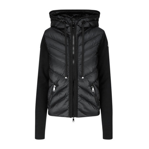 Moncler 蒙口 21春夏 女裝 服裝 黑色羽絨連帽壓紋短款 女士羽絨服