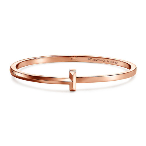 Tiffany & Co./蒂芙尼  Tiffany T系列18K金玫瑰金手鐲 GRP11294