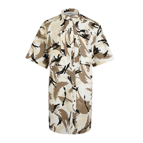 KENZO/高田賢三熱帶迷彩襯衫式女士連衣裙FB52RO028