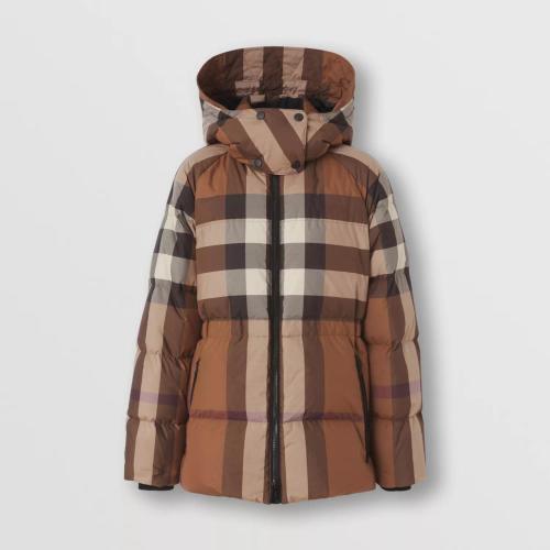  BURBERRY 22年秋冬 女士 可拆卸連帽格紋羽絨服 80590951