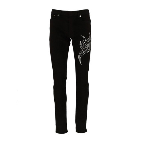 Dior Homme 迪奧桀驁 男裝 服飾 黑色時(shí)尚刺繡修身男士牛仔褲