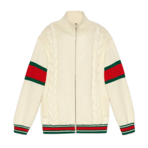 GUCCI/古馳  男士白色扭針針織衫/毛衣 599311 XKA32 9133