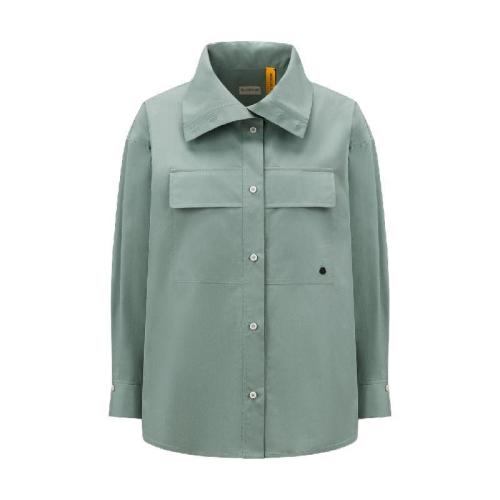  MONCLER蒙可蒙克萊 22年秋冬 女士 長袖襯衫 棉質(zhì)府綢襯衫 H20942F00001M225781D