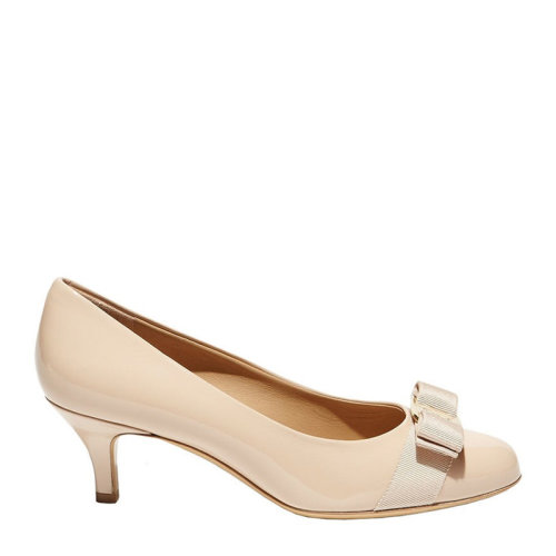 Salvatore Ferragamo/菲拉格慕  女士裸粉色蝴蝶結(jié)高跟鞋時尚單鞋女鞋 01-B792-518639