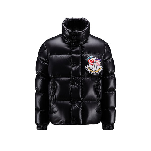 Moncler/蒙克萊 22年秋冬新款 Bytham系列 男士黑色聚酰胺面料刺繡圖案徽標(biāo)貼片短款羽絨夾克外套H20921A00039M2019999