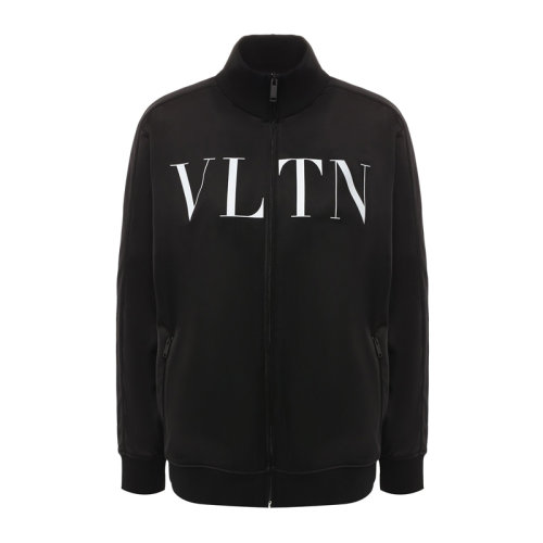 VALENTINO 華倫天奴 女士 服裝  黑色字母LOGO圖案拉鏈運動衛(wèi)衣 女衛(wèi)衣