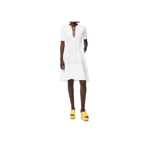  LOEWE羅意威 22年秋冬 女士 連衣裙 Lace up dress in linen and cotton S616Y09X35-2090