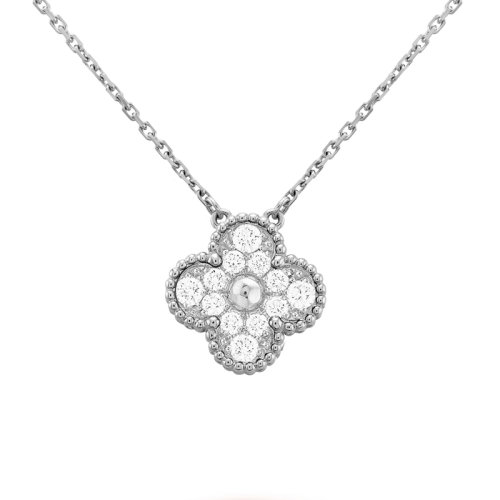 Van Cleef & Arpels/梵克雅寶 經(jīng)典款Vintage Alhambra 復古白金四葉草項鏈 VCARA46100