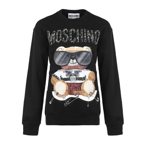 MOSCHINO/莫斯奇諾1新品嘻哈泰迪熊印花棉質(zhì)寬松女士套頭衛(wèi)衣女衛(wèi)衣V171355273