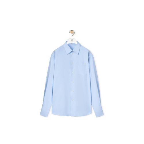  LOEWE羅意威 22年秋冬 男士 長袖襯衫 Chest pocket check shirt in cotton H526Y05W86-9033