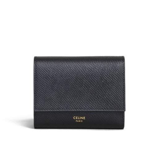 CELINE/賽琳 STRAP 經(jīng)典款小號(hào)粒面小牛皮三折錢包 （多色可選）