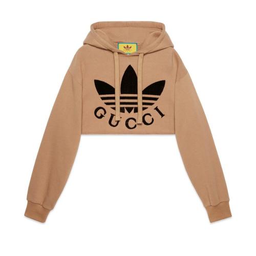  GUCCI古馳 22年秋冬 女士 adidas x Gucci聯(lián)名系列短款衛(wèi)衣 688196 XJEDA 2184