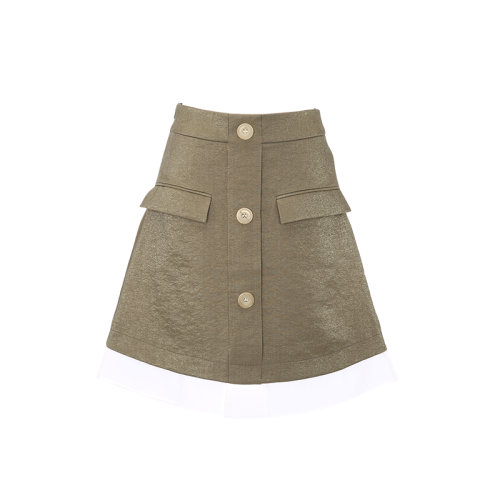 bifubyxingchen/彼伏軍綠色兩件式半裙女士半身裙