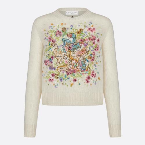  DIOR迪奧 22年秋冬 女士 針織衫 Dior Chez Moi 針織衫 244S57AM029_X0877