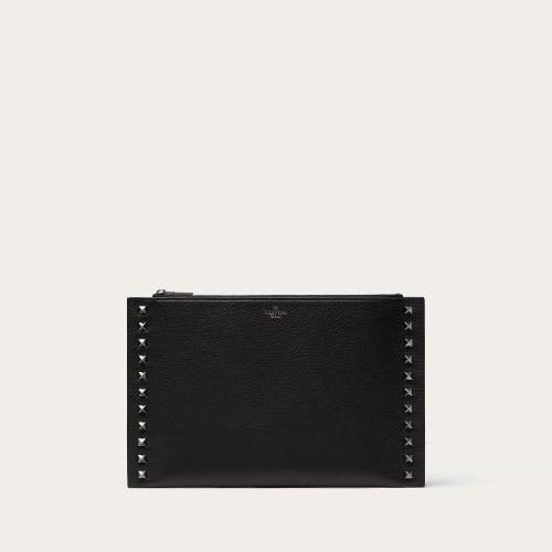  VALENTINO華倫天奴 22年秋冬 女士 手拿包 POCHETTE ROCKSTUD EN CUIR DE VEAU GRAINé 1W2P0Y