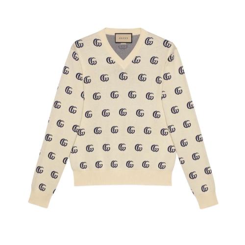  GUCCI古馳 22年秋冬 男士 GG針織棉質(zhì)提花毛衣 655104 XKBVB 9071