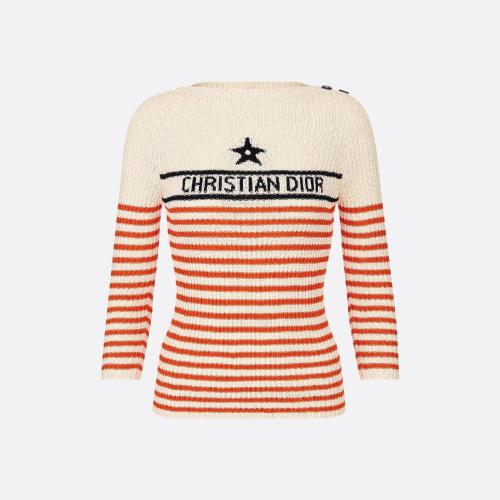  DIOR迪奧 22年秋冬 女士 針織衫 Dioriviera 七分袖針織衫 244S97MY730_X2808