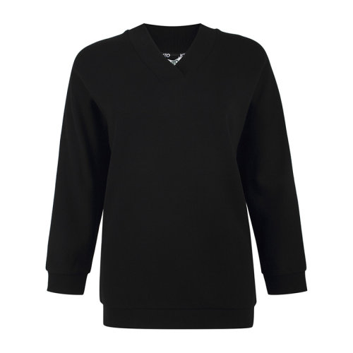 KENZO/高田賢三  凱卓女裝 品牌字母LOGO 女士黑色棉質(zhì)時(shí)尚V領(lǐng)秋冬衛(wèi)衣 F862TO704954.99