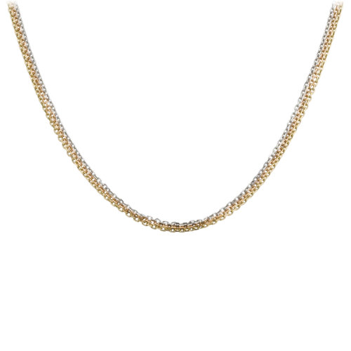 CARTIER/卡地亞 TRINITY系列 18K金白金玫瑰金黃金三色細鏈鏈條項鏈 B7058800