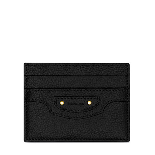 Balenciaga/巴黎世家 NEO CLASSIC系列 男士黑色粒面小牛皮浮雕徽標(biāo)卡片夾64010915Y0I1000