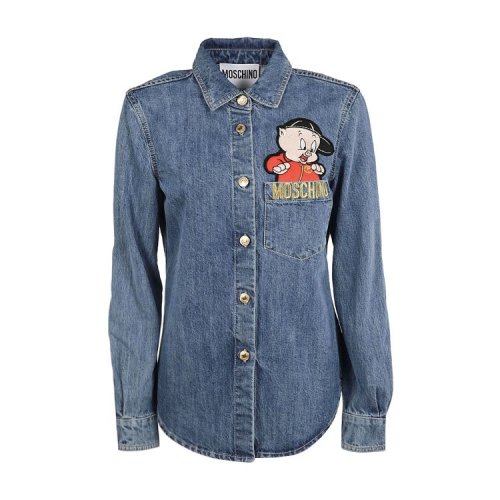 MOSCHINO/莫斯奇諾  春夏 牛仔外套 女性 藍(lán)色 女士夾克 0279  1020_A1295