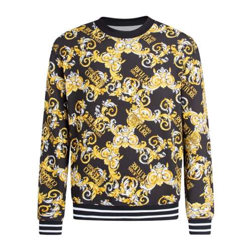 VERSACE JEANS/范思哲牛仔 男士拼色棉質經典字母徽標印花裝飾圓領長袖上衣衛(wèi)衣運動衫套頭衫 B7GZA709-S0830-899