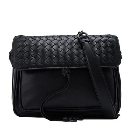 Bottega Veneta/葆蝶家 女士黑色羊皮斜挎包444959V00168175