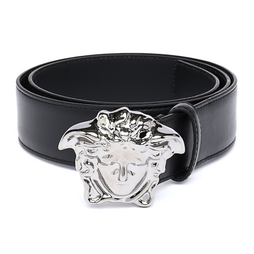 VERSACE/范思哲  銀色美杜莎 男士黑色牛皮革腰帶 DCU4140-DVTP1-D41IP