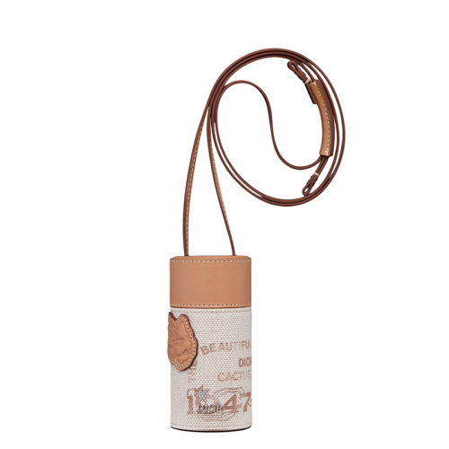 DIOR/迪奧 22新款NANO ROLLER系列 CACTUS JACK聯(lián)名款男士咖啡色棉質(zhì)帆布“1947”標(biāo)志光滑牛皮革刺繡補(bǔ)丁單肩斜挎手拿包2ESCP042PAC_H167