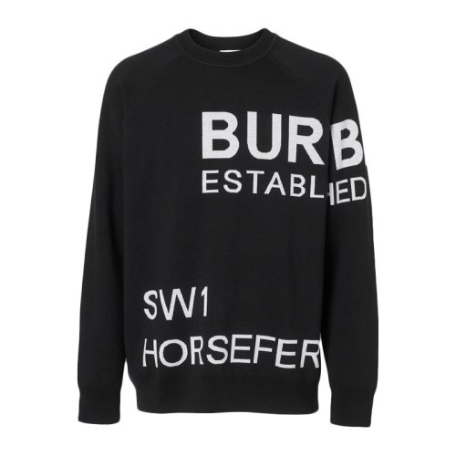  BURBERRY/博柏利 男士黑色羊毛混紡針織衫/毛衣 8013334 PLFSX