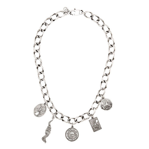 Givenchy/紀(jì)梵希  男士銀色時(shí)尚經(jīng)典復(fù)古金屬神話圖案項(xiàng)鏈吊墜   $BN0011N032-723