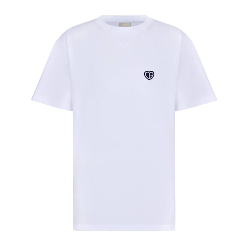 DIOR/迪奧      CD Heart系列 男士白色棉質(zhì)平紋針織面料寬松版T恤213J685A0677_C001