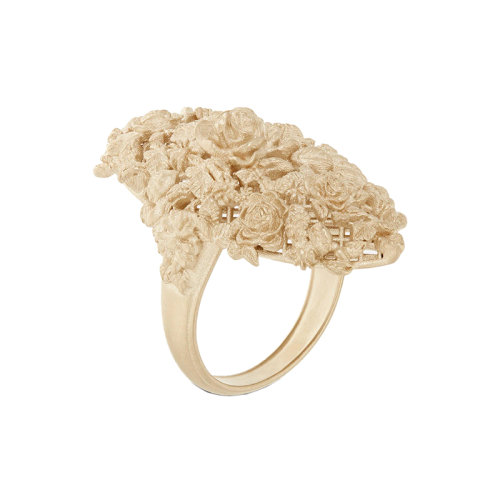 DIOR/迪奧 22新款 女士金色鍍金金屬鮮花形狀戒指R1313WOMMT_D300