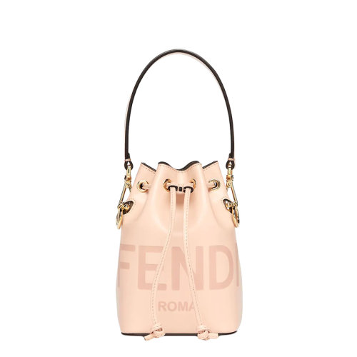 FENDI/芬迪 22春夏新款 女士迷你淺粉色小牛皮可拆卸肩帶印花手拿包單肩包8BS010AC9LF14N1