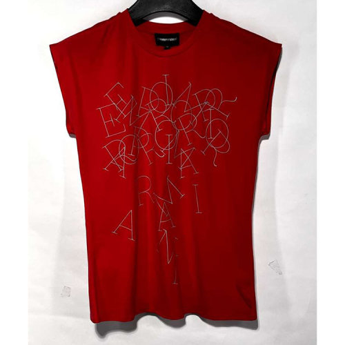 Emporio Armani/安普里奧阿瑪尼 紅色女士短袖T恤