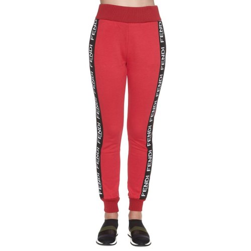 FENDI/芬迪 女裝 服飾 棉質側邊logo印花時尚休閑長褲 女士運動褲褲裝