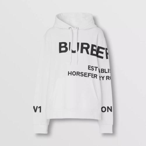  BURBERRY 22年秋冬 女士 Horseferry 印花棉質寬松連帽衫 80487491