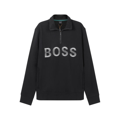 HUGO BOSS/雨果博斯 HUGO BOSS 男士棉質(zhì)半拉鏈長(zhǎng)袖衛(wèi)衣運(yùn)動(dòng)衫LOGO圖案 50472242