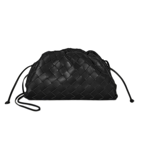 Bottega Veneta/葆蝶家 寶緹嘉 女包編織黑色皮質(zhì)女士手拿單肩斜挎包 585852 VCPP1 8803