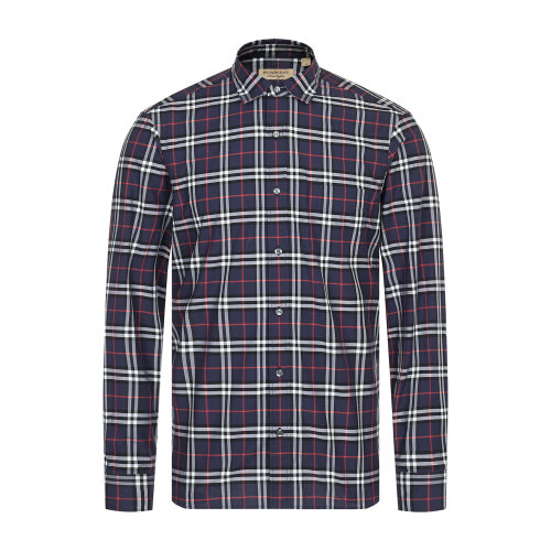 純棉格紋男士長袖襯衫 BURBERRY/博柏利 巴寶莉 襯衣 男裝  男士長袖襯衫