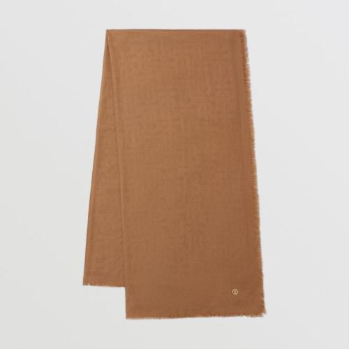  BURBERRY 22年秋冬 女士 專屬標(biāo)識(shí)圖案提花羊絨圍巾 80561901