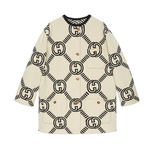  GUCCI古馳 22年秋冬 女士 互扣式雙G雙面羊毛開衫 678318 XKB5T 9192