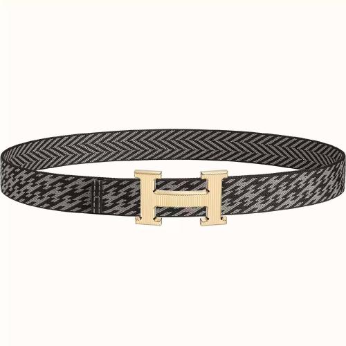  HERMES愛馬仕 22年秋冬 男士 腰帶 Boucle de ceinture H Striee %26 Sangle H 32?mm H064550CC