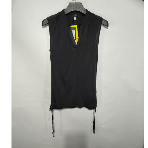 ARMANI JEANS/阿瑪尼牛仔 黑色女士無袖T恤