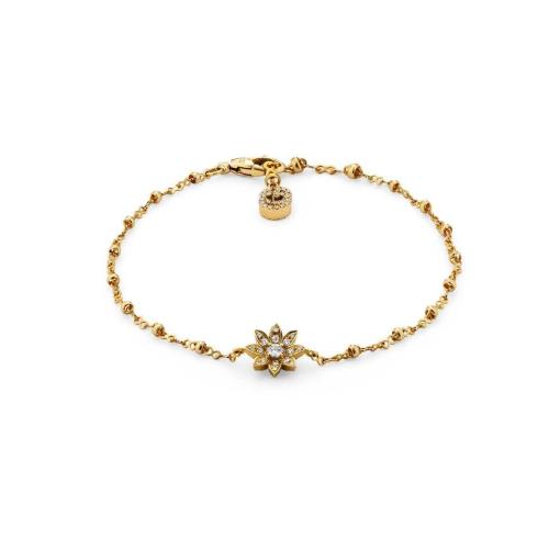  GUCCI古馳 22年秋冬 女士 Gucci花卉造型18k金鉆石手鐲 581817 J8540 8000