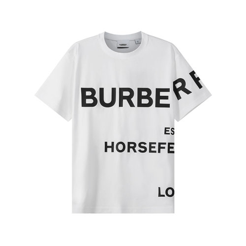BURBERRY/博柏利 【22春夏新款】 女款棉質(zhì)寬松圓領(lǐng)短袖T恤Horseferry印花 80487481