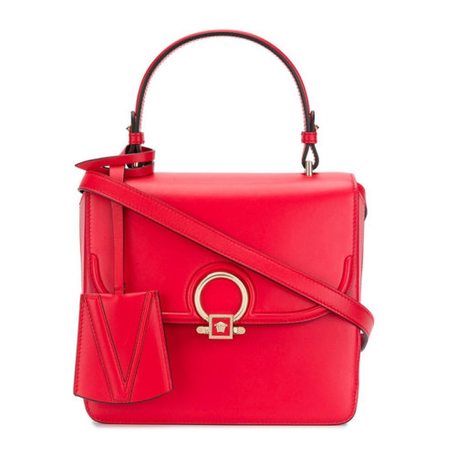 VERSACE/范思哲 女士紅色皮革經(jīng)典字母徽標(biāo)裝飾時尚簡約單肩包斜挎包手提包女包 DBFG065-DVITCA-DF7NC