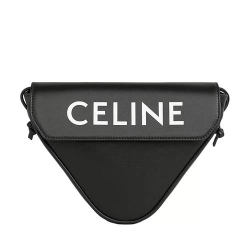 CELINE/賽琳  新款 男士三角形THE DANCING KID印花黑色光滑小牛皮單肩斜挎包195903DCS 38SI【主推】女包