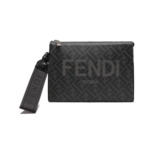 FENDI/芬迪【22秋冬新款】男士涂層面料手拿包LOGO老花圖案 7VA564 AJJ4