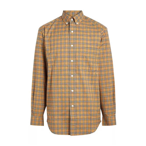 BURBERRY/博柏利 卡其色格紋男士長袖襯衫
